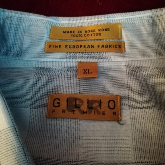 Gillio Grey Plaid Button Down Sports Shirt-Size XL - Picture 5 of 7